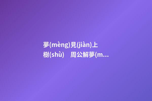 夢(mèng)見(jiàn)上樹(shù)　周公解夢(mèng)之夢(mèng)到上樹(shù)